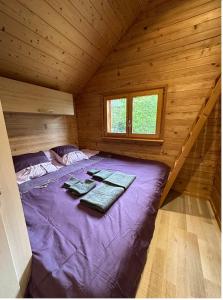 Postel nebo postele na pokoji v ubytování Nid de nature