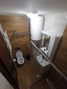 ein kleines Badezimmer mit Toilette und Waschbecken in der Unterkunft Apartman 982 Divčibare in Divčibare