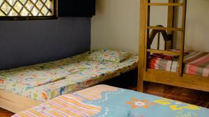 1 Schlafzimmer mit 2 Etagenbetten und einer Leiter in der Unterkunft Cabañas yami in Playa Ladrilleros
