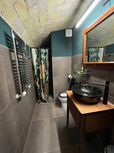 een badkamer met een wastafel en een toilet bij The shelter in Rome