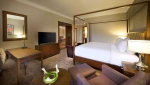 Hilton Alexandria King's Ranch Hotel的电视和/或娱乐中心