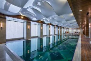 伊斯坦堡的住宿－伊斯坦布爾托普卡匹希爾頓逸林酒店，一座带天花板的酒店游泳池