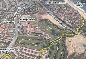 a map of the site of the ritz at Monarch Beach - Gated Community - 1 Bed King in Dana Point