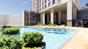 renderowanie basenu w budynku w obiekcie Hotel Mi Rochor w Singapurze