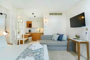 TV a/nebo společenská místnost v ubytování ILIORAMA LUXURY SUITES