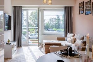 Кът за сядане в EVA-Modern 2 bedroom apartment seaside Oostende