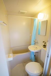 uma casa de banho com um WC, um lavatório e uma banheira em BURan House em Tóquio
