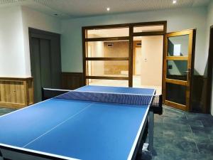 - une table de ping-pong bleue dans la chambre dans l'établissement Apartment A304 La Perle de Savoie, à Châtel