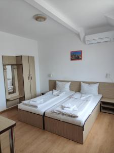 a bedroom with two beds in a room at Pensiunea Eli in Sibiu