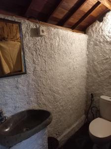 a bathroom with a sink and a toilet and a tub at BaliFarmhouse in Banjarangkan