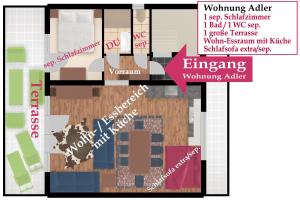 Půdorys ubytování Chalet Der Tyroler Adler im Zentrum vom Wilden Kaiser