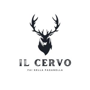 a vector illustration of a silhouette of a deer head at Appartamento il Cervo in Fai della Paganella