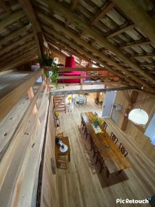 an overhead view of a room with a table and chairs at Casarão Biazolli in Farroupilha