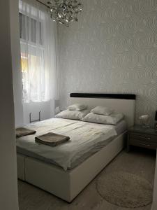 Postel nebo postele na pokoji v ubytování White luxury apartment