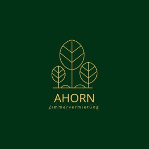 a modern logo for a firm with a green leaves at Ahorn-Zimmervermietung in Schrobenhausen