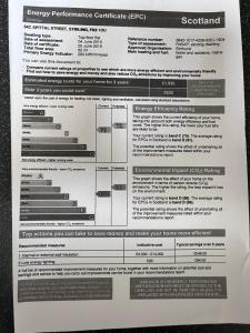 una pagina di un datasheet per un carnegielectlective di Old Spittal Hospital Apartment a Stirling