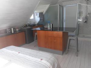 uma cozinha com um lavatório e uma bancada em Karsen residence em Cidade do Cabo