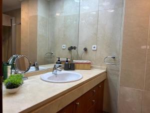 a bathroom with a sink and a mirror at Manolete in Córdoba