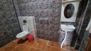 a bathroom with a toilet and a sink at Sandiago Villa 2 Bhk House - Only Bachelors Adults in Ooty