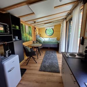 Kuchyň nebo kuchyňský kout v ubytování Tiny House am Steinergut