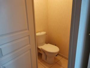 a bathroom with a white toilet in a room at Belle maison spacieuse proche Genève et CERN in Saint-Genis-Pouilly