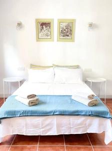 ein Schlafzimmer mit einem Bett mit Handtüchern darauf in der Unterkunft Casa Veronica 5 , 1 Dormitorio in Arona