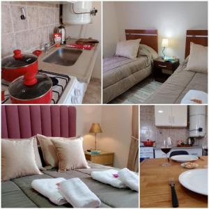 a collage of pictures of a kitchen and a room at My House in El Calafate. in El Calafate