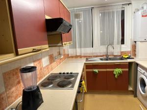 a kitchen with a stove and a sink at Rooftop Apartment in Crystal Palace