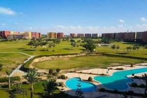 a view of the golf course at the resort at Golf Porto Marina VIP in El Alamein