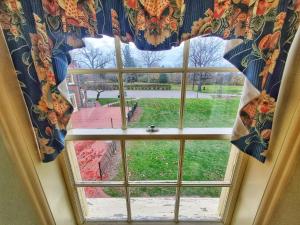 a window with a view of a yard at Montague Inn Bed & Breakfast in Saginaw