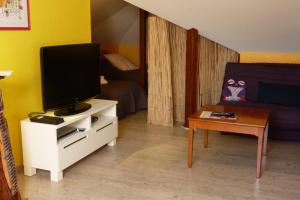 默茲河畔凡爾登的住宿－VILLA CHANTAL，客厅配有平面电视和沙发。