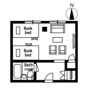 Půdorys ubytování ALPHABED INN Takamatsuekimae