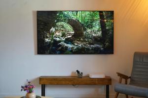 Una televisión o centro de entretenimiento en La Casita de los Pájaros