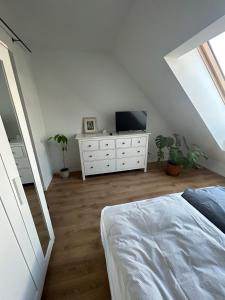 Postel nebo postele na pokoji v ubytování Apartament Gdański Słoneczny Nr 34
