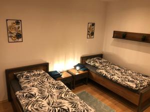 Cama o camas de una habitación en Mimalou möbliertes Apartment in Zwickau