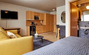 Kuchyň nebo kuchyňský kout v ubytování Hotel Frón