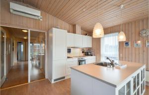 Kuchyň nebo kuchyňský kout v ubytování 3 Bedroom Stunning Home In Ebeltoft