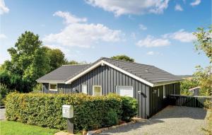 HjarbækにあるBeautiful Home In Lgstrup With 4 Bedrooms And Wifiの黒屋根の灰色の家
