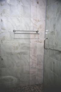 ein Bad mit einer Dusche und einer Glastür in der Unterkunft COSY HOMES SOUTHB in Nairobi