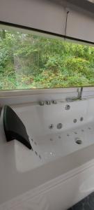 een uitzicht op een raam in een trein bij studio pop art in Saint-Philbert-sur-Risle