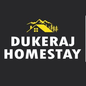 un logo pour une maison avec une montagne dans l'établissement DukeRaj Homestay, à Darjeeling