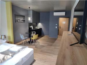 Televízia a/alebo spoločenská miestnosť v ubytovaní OPÁL Residence Apartman