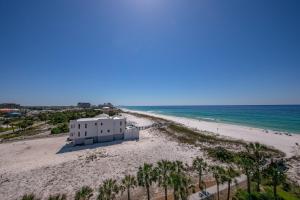 an aerial view of a white building on the beach at Destin on the Gulf 702 - Directly on the beach seventh floor with the best views in Destin