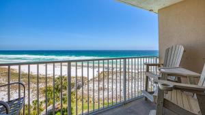 a balcony with a view of the beach at Destin on the Gulf 703 - Gulf Front Property 7th Floor in Destin