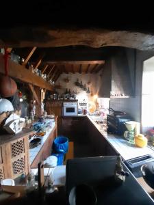 a kitchen with a stove and a counter top at Ferme Arboucau in Peyrouse +13 photos