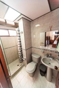 ein Badezimmer mit Toilette, Dusche und Waschbecken in der Unterkunft Lindo apto al lado del parque del ingenio in Cali + 29 Fotos