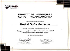 JuayúaにあるHostal Doña Mercedesの書面を添付した援助サイトのページ