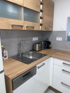 Kuchyň nebo kuchyňský kout v ubytování Apartmán pod vlekem