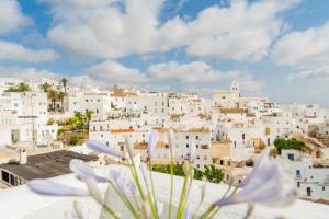 Blick auf eine Stadt mit weißen Gebäuden in der Unterkunft Casa La Fontana 2 in Vejer de la Frontera