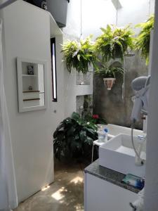 Ванная комната в Habitación con vista al lago